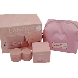 Laneige Plump Firm Glow Set 3 Piece Bouncy Firm‎ Masks Lip Treatment Full Size